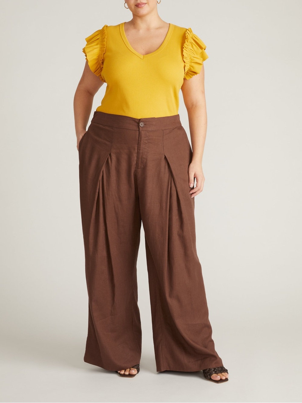 Marley Wide Leg Linen Blend Pant